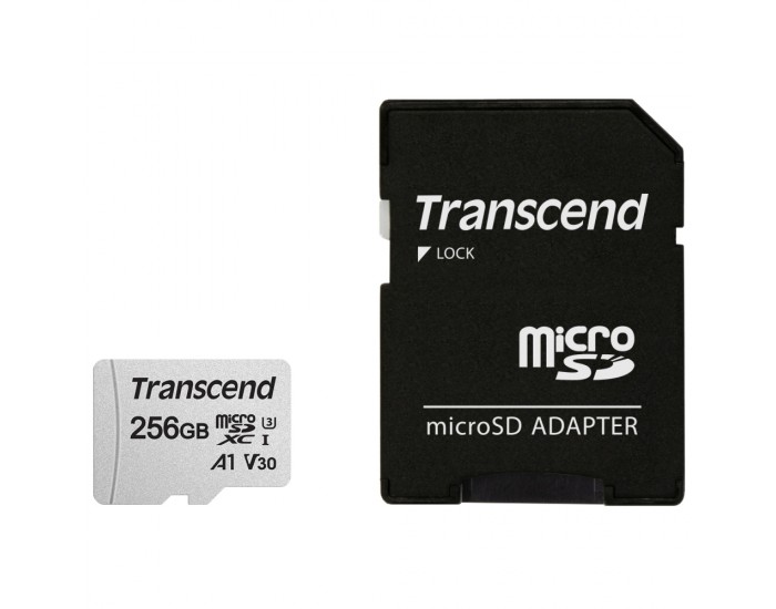 Памет Transcend 256GB microSD UHS-I U1 (with adapter) Памет Transcend 256GB microSD UHS-I U1 (with adapter)