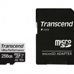 Памет Transcend 256GB microSD w/ adapter UHS-I U3 A2 Ultra Performance - Офис техника