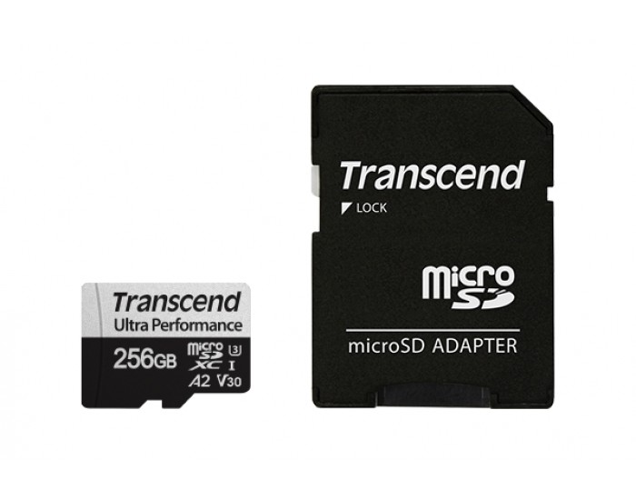 Памет Transcend 256GB microSD w/ adapter UHS-I U3 A2 Ultra Performance Памет Transcend 256GB microSD w/ adapter UHS-I U3 A2 Ultra Performance