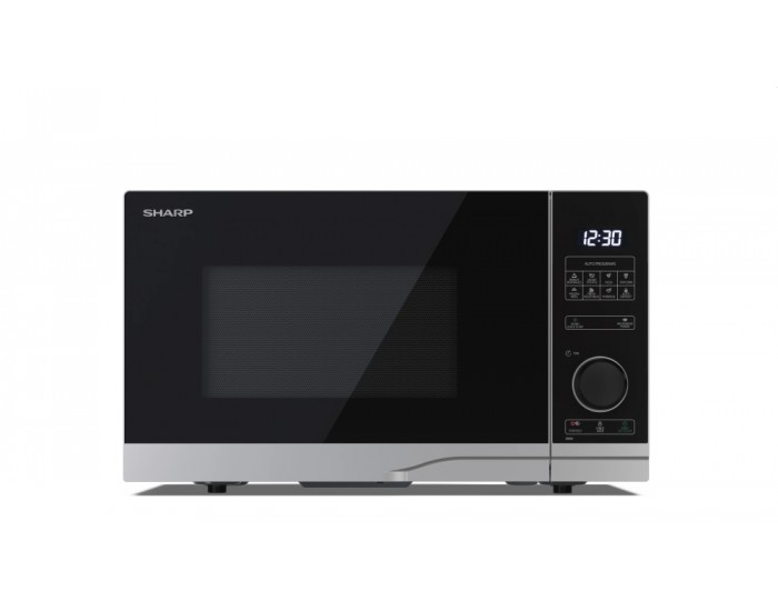Микровълнова печка Sharp YC-PS234AE-S, Semi Digital, Cavity Material -Grey painted, 23l, 900 W, LED Display White, Timer & Clock function, Child lock, Silver door, Defrost, Cabinet Colour: Silver Микровълнова печка Sharp YC-PS234AE-S, Semi Digital, Cavity Material -Grey painted, 23l, 900 W, LED Display White, Timer & Clock function, Child lock, Silver door, Defrost, Cabinet Colour: Silver