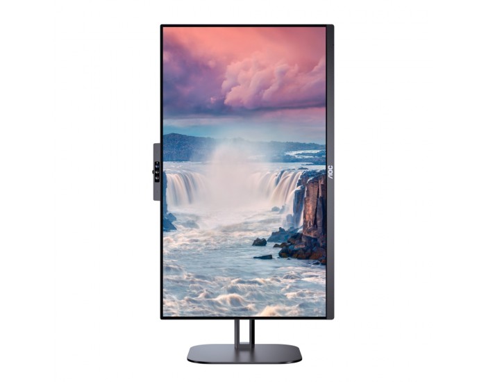 Монитор AOC 24V5CW/BK, 23.8" IPS WLED, 1920x1080@75Hz, 4ms GtG, 1ms MPRT, 300cd m/2, 1000:1, DCR 20M:1, FreeSync, FlickerFree, Low Blue Light, 5Wx2, 2MP Windows Hello, Tilt, Height Adjust, Pivot, Swivel, HDMI, DP, USB hub
