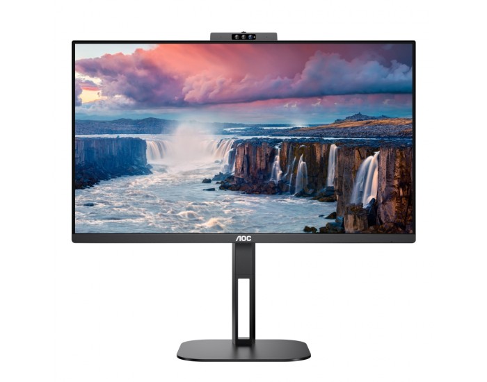Монитор AOC 24V5CW/BK, 23.8" IPS WLED, 1920x1080@75Hz, 4ms GtG, 1ms MPRT, 300cd m/2, 1000:1, DCR 20M:1, FreeSync, FlickerFree, Low Blue Light, 5Wx2, 2MP Windows Hello, Tilt, Height Adjust, Pivot, Swivel, HDMI, DP, USB hub