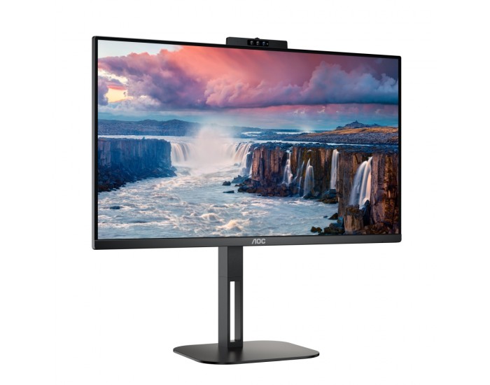 Монитор AOC 24V5CW/BK, 23.8" IPS WLED, 1920x1080@75Hz, 4ms GtG, 1ms MPRT, 300cd m/2, 1000:1, DCR 20M:1, FreeSync, FlickerFree, Low Blue Light, 5Wx2, 2MP Windows Hello, Tilt, Height Adjust, Pivot, Swivel, HDMI, DP, USB hub