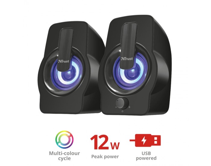 Тонколони TRUST Gemi 2.0 Speaker RGB Black Тонколони TRUST Gemi 2.0 Speaker RGB Black