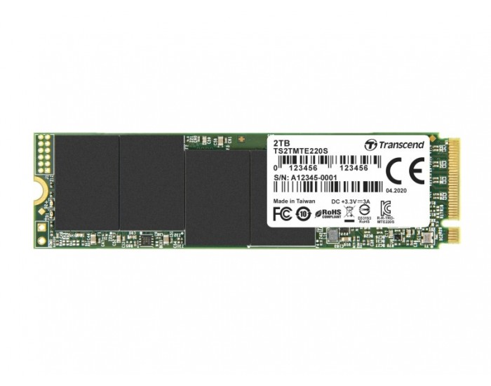 Твърд диск Transcend 2TB, M.2 2280, PCIe Gen3x4, M-Key, 3D TLC, with Dram Твърд диск Transcend 2TB, M.2 2280, PCIe Gen3x4, M-Key, 3D TLC, with Dram