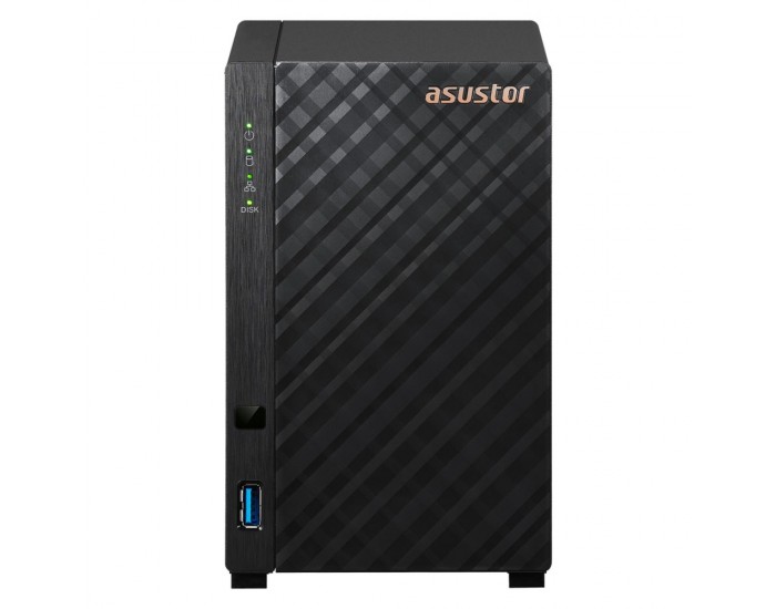 Мрежов сторидж Asustor AS1102TL, 2 bay NAS, Realtek RTD1619B, Quad Core, 1.7 GHz, 1GB DDR4 (not expandable), 1GbE x1, USB 2.0 x1, USB3.2 Gen1 x1, WOW (Wake on WAN), System Sleep Mode