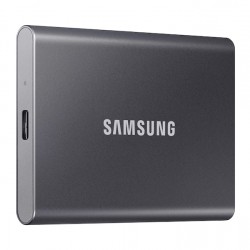 Твърд диск Samsung Portable SSD T7 2TB, USB 3.2, Read 1050 MB/s Write 1000 MB/s, Titan Gray - Хард дискове, Карти памет, CD и DVD дискове