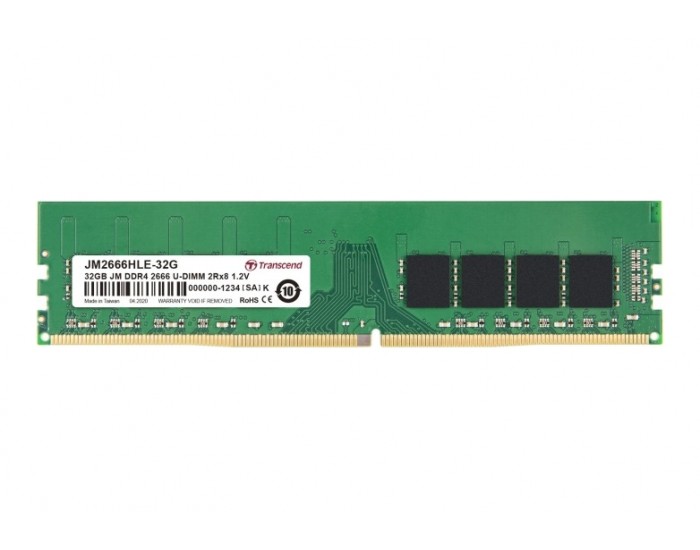 Памет Transcend 32GB JM DDR4 2666Mhz U-DIMM 2Rx8 2Gx8 CL19 1.2V Памет Transcend 32GB JM DDR4 2666Mhz U-DIMM 2Rx8 2Gx8 CL19 1.2V