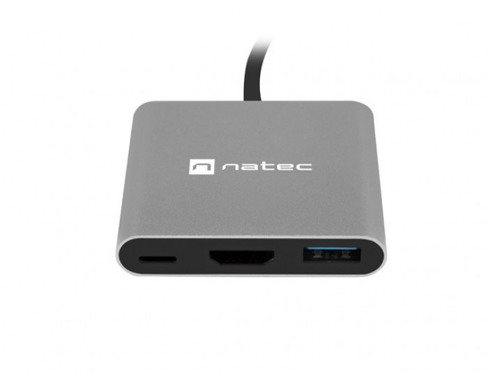 Докинг станция Natec USB-C Multiport Adapter 3 in 1 Fowler MINI USB 3.0, HDMI 4K, USB-C PD Докинг станция Natec USB-C Multiport Adapter 3 in 1 Fowler MINI USB 3.0, HDMI 4K, USB-C PD