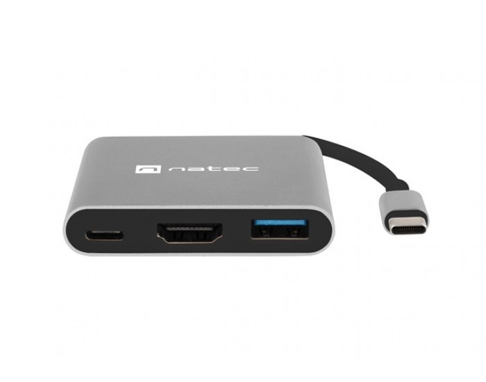 Докинг станция Natec USB-C Multiport Adapter 3 in 1 Fowler MINI USB 3.0, HDMI 4K, USB-C PD Докинг станция Natec USB-C Multiport Adapter 3 in 1 Fowler MINI USB 3.0, HDMI 4K, USB-C PD