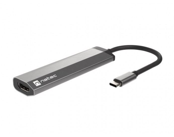 Докинг станция Natec Fowler Multiport Adapter 4 in 1, 2xUSB 3.0 HUB, HDMI 4K, USB-C PD, Slim Докинг станция Natec Fowler Multiport Adapter 4 in 1, 2xUSB 3.0 HUB, HDMI 4K, USB-C PD, Slim