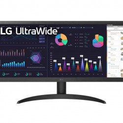 Монитор LG 26WQ500-B, 25.7" UltraWide AG, IPS Panel, 1ms MBR, 5ms, CR 1000:1, 250 cd/m2, 21:9, 2560x1080, HDR 10, sRGB over 99% , AMD FreeSync, 75Hz, Reader Mode, HDMI, Headphone Out, Tilt, Headphone Out, Black - Офис