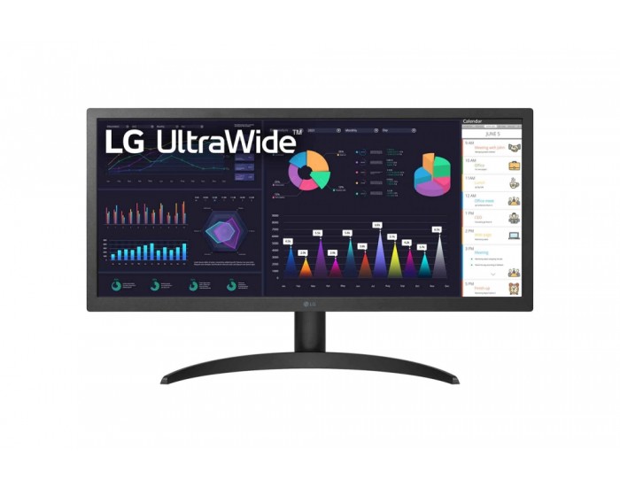 Монитор LG 26WQ500-B, 25.7" UltraWide AG, IPS Panel, 1ms MBR, 5ms, CR 1000:1, 250 cd/m2, 21:9, 2560x1080, HDR 10, sRGB over 99% , AMD FreeSync, 75Hz, Reader Mode, HDMI, Headphone Out, Tilt, Headphone Out, Black Монитор LG 26WQ500-B, 25.7" UltraWide AG, IPS Panel, 1ms MBR, 5ms, CR 1000:1, 250 cd/m2, 21:9, 2560x1080, HDR 10, sRGB over 99% , AMD FreeSync, 75Hz, Reader Mode, HDMI, Headphone Out, Tilt, Headphone Out, Black