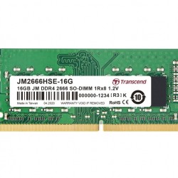 Памет Transcend 16GB JM DDR4 2666Mhz SO-DIMM 1Rx8 2Gx8 CL19 1.2V - Офис техника