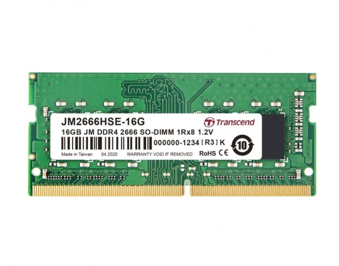 Памет Transcend 16GB JM DDR4 2666Mhz SO-DIMM 1Rx8 2Gx8 CL19 1.2V Памет Transcend 16GB JM DDR4 2666Mhz SO-DIMM 1Rx8 2Gx8 CL19 1.2V