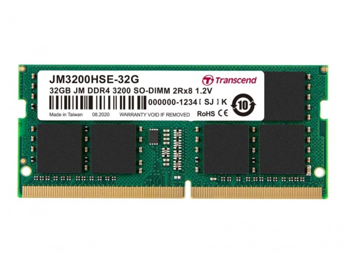 Памет Transcend 32GB JM DDR4 3200Mhz SO-DIMM 2Rx8 2Gx8 CL22 1.2V Памет Transcend 32GB JM DDR4 3200Mhz SO-DIMM 2Rx8 2Gx8 CL22 1.2V