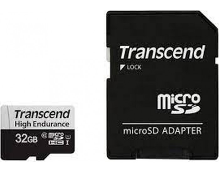 Памет Transcend 32GB microSD w/ adapter U1, High Endurance Памет Transcend 32GB microSD w/ adapter U1, High Endurance