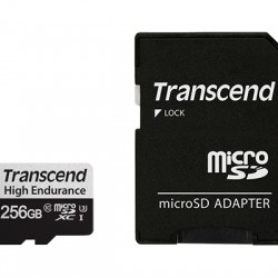 Памет Transcend 256GB microSD w/ adapter U3, High Endurance - Офис техника