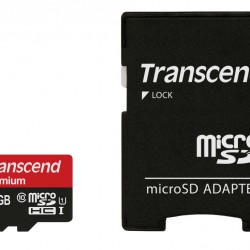 Памет Transcend 16GB micro SDHC UHS-I Premium (with adapter, Class 10) - Офис техника