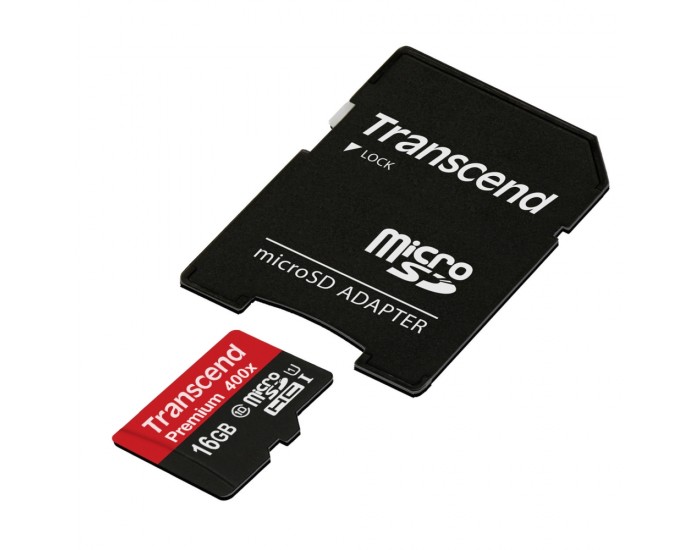 Памет Transcend 16GB micro SDHC UHS-I Premium (with adapter, Class 10) Памет Transcend 16GB micro SDHC UHS-I Premium (with adapter, Class 10)