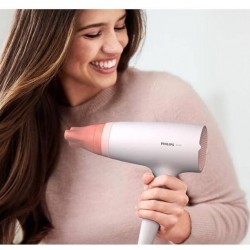 PHILIPS Hair dryer 1600W DC motor ThermoProtect attachment white/pink - Малки домакински уреди