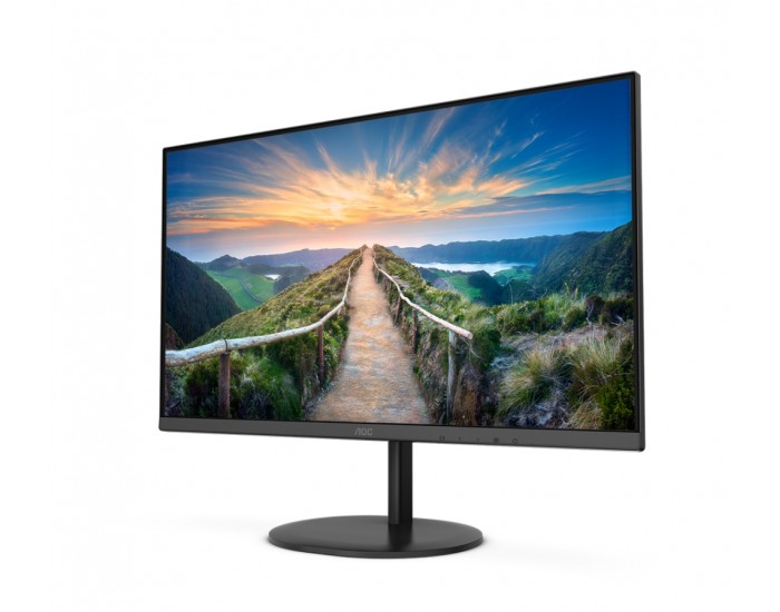 Монитор AOC Q24V4EA, 23.8" IPS WLED, 2560x1440@75Hz, 4GtG, 250m/2, 1000:1, DCR 20M:1, Adaptive Sync, FlickerFree, Low Blue Light, 2Wx2, Tilt, HDMI, DP