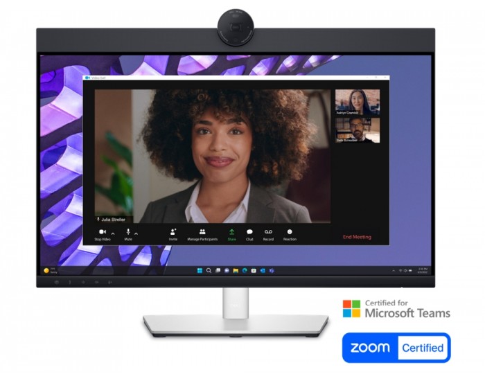 Монитор Dell P2424HEB, 23.8" Video Conferencing, FullHD (1920x1080) AG, IPS, 16:9, 5ms, 1000:1, 250 cd/m2, 99% sRGB, HDMI, DP, USB-C, USB 3.2 hub, RJ45, 1x 4MP RGB + IR 2K camera, 2x digital mic, 2x 5W speaker, Height Adj, Pivot, Swivel, Tilt, Black Монитор Dell P2424HEB, 23.8" Video Conferencing, FullHD (1920x1080) AG, IPS, 16:9, 5ms, 1000:1, 250 cd/m2, 99% sRGB, HDMI, DP, USB-C, USB 3.2 hub, RJ45, 1x 4MP RGB + IR 2K camera, 2x digital mic, 2x 5W speaker, Height Adj, Pivot, Swivel, Tilt, Black