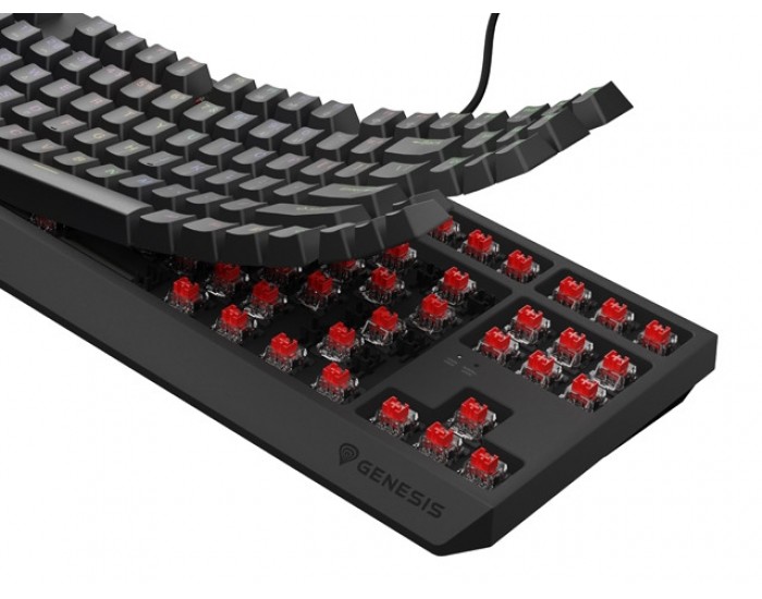 Клавиатура Genesis Gaming Keyboard Thor 230 TKL US RGB Mechanical Outemu Red Black Hot Swap Клавиатура Genesis Gaming Keyboard Thor 230 TKL US RGB Mechanical Outemu Red Black Hot Swap
