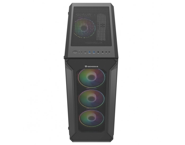 Кутия за компютър Genesis Gaming PC Case IRID 505 ARGB V2 Midi Tower Window Black Кутия за компютър Genesis Gaming PC Case IRID 505 ARGB V2 Midi Tower Window Black