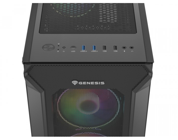 Кутия за компютър Genesis Gaming PC Case IRID 505 ARGB V2 Midi Tower Window Black Кутия за компютър Genesis Gaming PC Case IRID 505 ARGB V2 Midi Tower Window Black