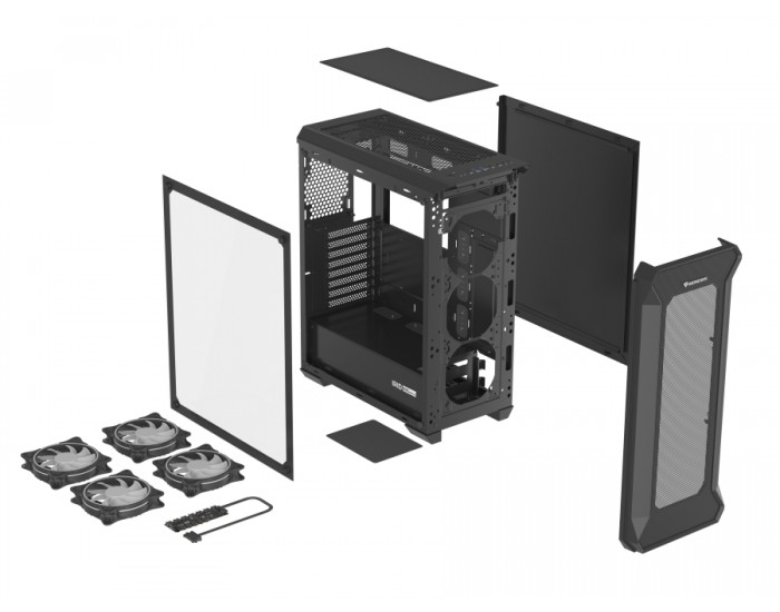 Кутия за компютър Genesis Gaming PC Case IRID 505 ARGB V2 Midi Tower Window Black Кутия за компютър Genesis Gaming PC Case IRID 505 ARGB V2 Midi Tower Window Black