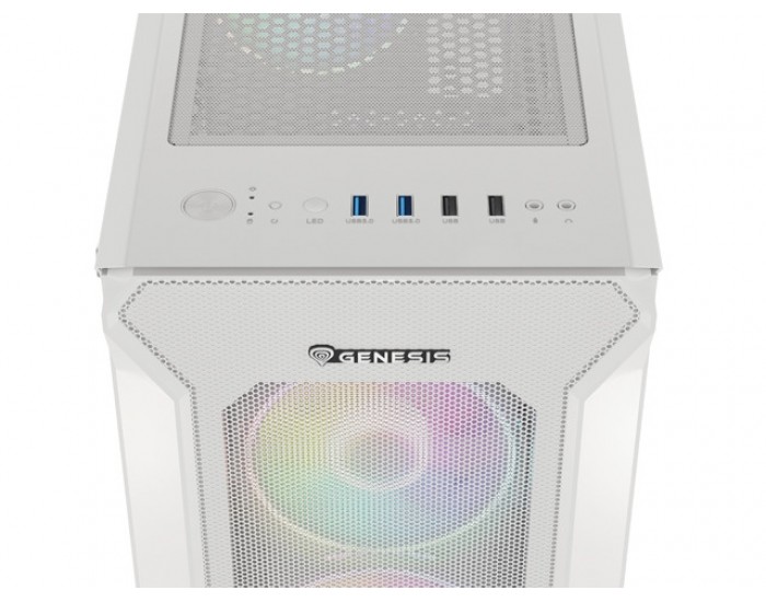 Кутия за компютър Genesis Gaming PC Case IRID 505 ARGB V2 Midi Tower Window White Кутия за компютър Genesis Gaming PC Case IRID 505 ARGB V2 Midi Tower Window White