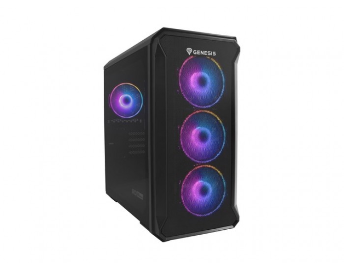 Кутия за компютър Genesis PC Case Irid 503 ARGB V2 MATX Mini Tower Window, Black Кутия за компютър Genesis PC Case Irid 503 ARGB V2 MATX Mini Tower Window, Black