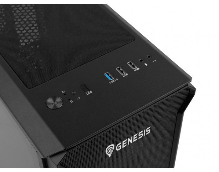 Кутия за компютър Genesis PC Case Irid 503 ARGB V2 MATX Mini Tower Window, Black Кутия за компютър Genesis PC Case Irid 503 ARGB V2 MATX Mini Tower Window, Black