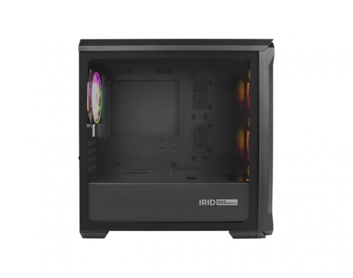 Кутия за компютър Genesis PC Case Irid 503 ARGB V2 MATX Mini Tower Window, Black Кутия за компютър Genesis PC Case Irid 503 ARGB V2 MATX Mini Tower Window, Black