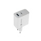 Адаптер Natec USB Charger Ribera Gan 1X USB-A + 1X USB-C 45W, White Адаптер Natec USB Charger Ribera Gan 1X USB-A + 1X USB-C 45W, White