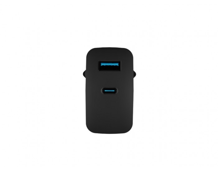 Адаптер Natec USB Charger Ribera Gan 1X USB-A + 1X USB-C 45W, Black Адаптер Natec USB Charger Ribera Gan 1X USB-A + 1X USB-C 45W, Black