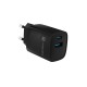 Адаптер Natec USB Charger Ribera Gan 1X USB-A + 1X USB-C 30W, Black