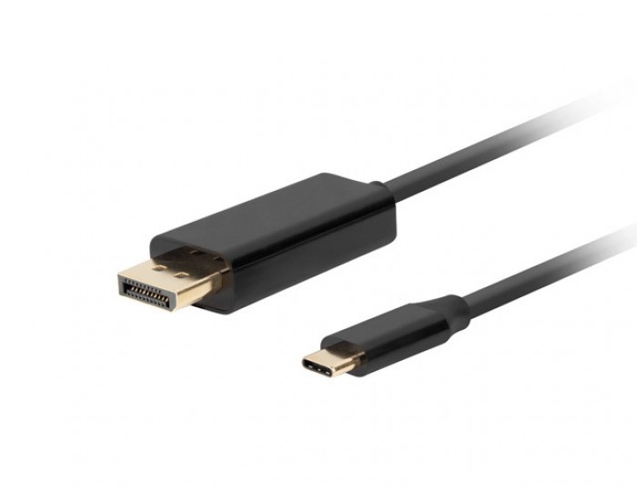 Кабел Lanberg USB-C (M) -> Displayport(M) 1.2 4K 60hz cable 3m, black Кабел Lanberg USB-C (M) -> Displayport(M) 1.2 4K 60hz cable 3m, black