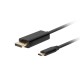 Кабел Lanberg USB-C (M) -> Displayport(M) 1.2 4K 60hz cable 3m, black Кабел Lanberg USB-C (M) -> Displayport(M) 1.2 4K 60hz cable 3m, black
