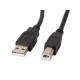 Кабел Lanberg USB-A (M) -> USB-B (M) 2.0 cable 3m, black ferrite Кабел Lanberg USB-A (M) -> USB-B (M) 2.0 cable 3m, black ferrite