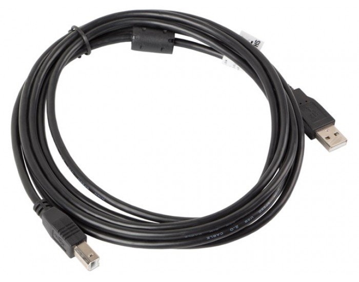 Кабел Lanberg USB-A (M) -> USB-B (M) 2.0 cable 3m, black ferrite Кабел Lanberg USB-A (M) -> USB-B (M) 2.0 cable 3m, black ferrite