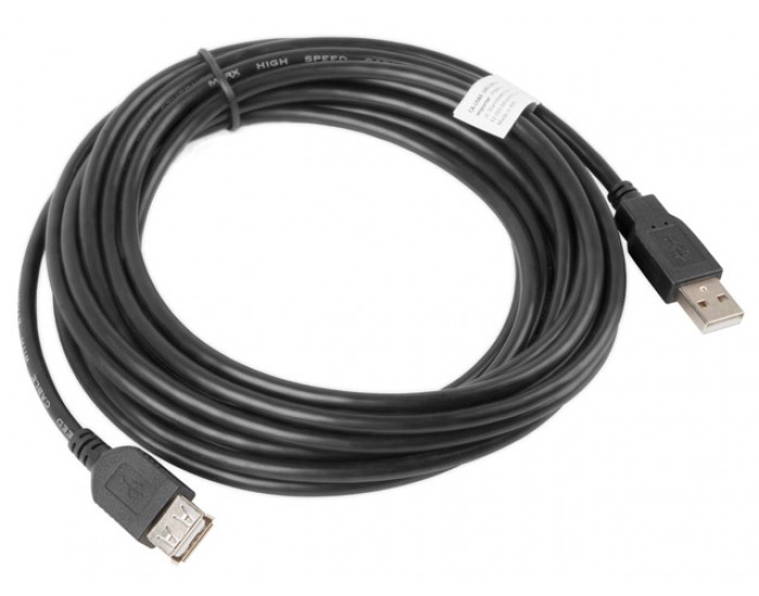 Кабел Lanberg extension cable USB 2.0 AM-AF, 5m, black Кабел Lanberg extension cable USB 2.0 AM-AF, 5m, black