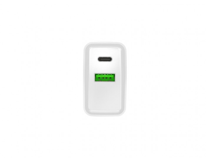 Адаптер Natec USB Charger Ribera 1X USB-A + 1X USB-C 20W, White Адаптер Natec USB Charger Ribera 1X USB-A + 1X USB-C 20W, White