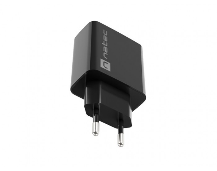 Адаптер Natec USB Charger Ribera 1X USB-A 18W, Black Адаптер Natec USB Charger Ribera 1X USB-A 18W, Black