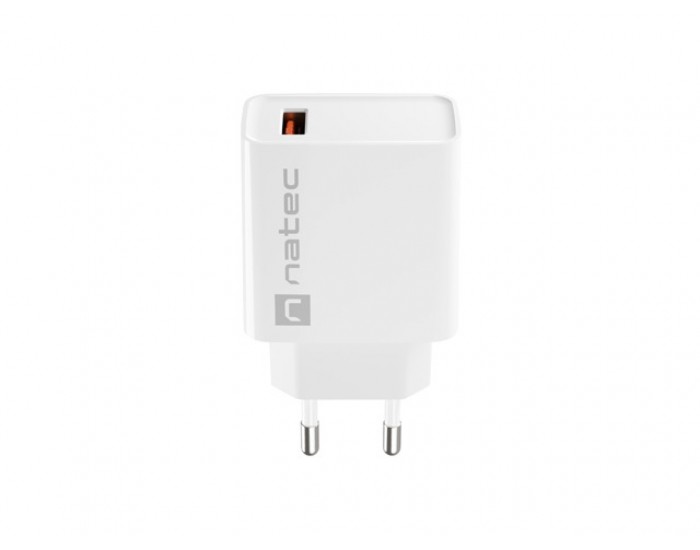Адаптер Natec USB Charger Ribera 1X USB-A 18W, White Адаптер Natec USB Charger Ribera 1X USB-A 18W, White
