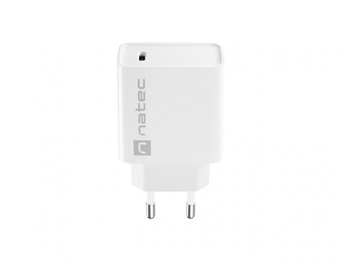 Адаптер Natec USB Charger Ribera 1X USB-C 20W, White Адаптер Natec USB Charger Ribera 1X USB-C 20W, White