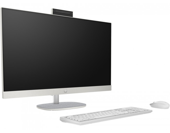 Настолен компютър - всичко в едно HP All-in-One 27-cr1003nu Shell White, Ultra 5-125U(up to 4.3GHz/12MB/12C), 27" FHD AG IPS + FHD IR Camera, 8GB 5600Mhz 1DIMM, 512GB PCIe SSD, WiFi 6+BT, HP Keyboard & HP Mouse, Free DOS, 2Y Warranty