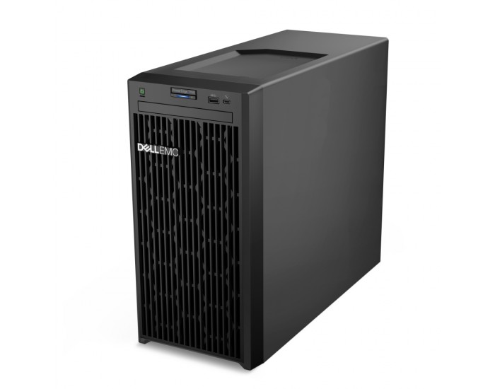 Сървър Dell PowerEdge T150, Chassis 4 x 3.5", Intel Xeon E-2314 (8M Cache, 2.8GHz), 8GB (1x8GB) 3200MHz UDIMM ECC, 1x 1TB SATA (7.2k rpm) 3.5", Broadcom 5720 Dual Port, No Raid Controller (Software RAID S150), iDRAC9 Basic 15G, 3Y Basic Onsite