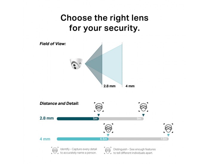 3MP IR куполна мрежова камера TP-Link 3MP Turret Network Camera VIGI C430I(2.8mm)